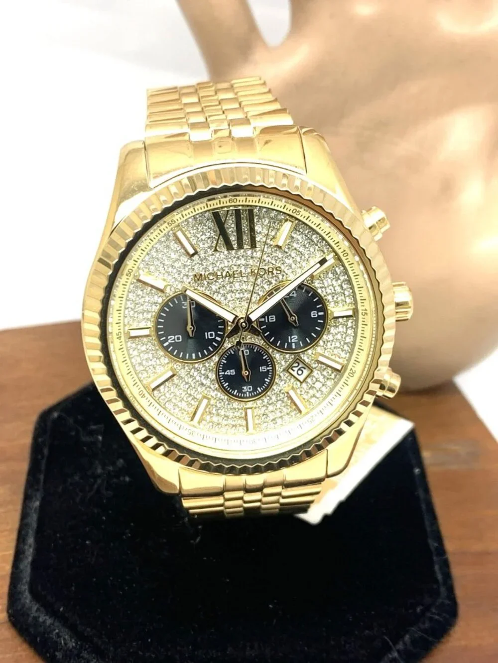 Michael Kors Men's Watch MK8494 Quartz Chronograph Gemmed Gold Stainless Steel